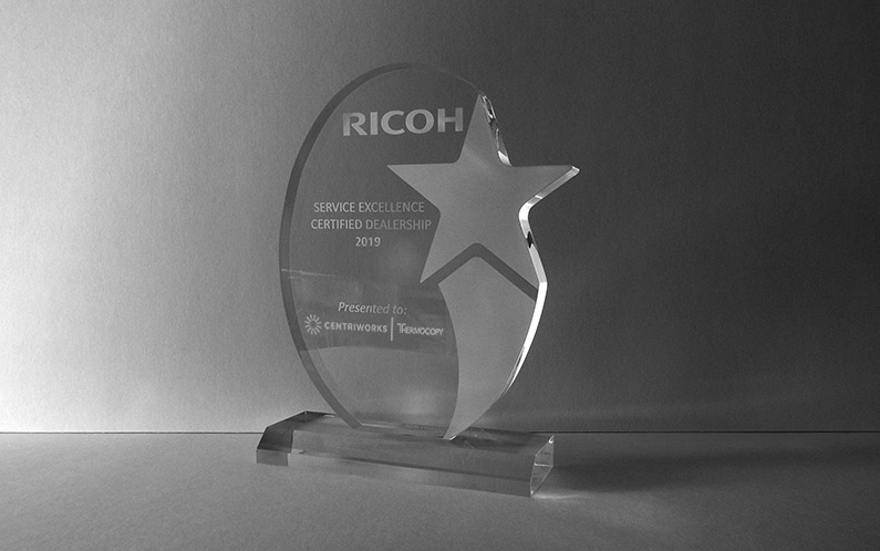 Centriworks-Thermocopy Nationally Recognized as a 2019 Ricoh RFG Circle of Excellence Certified Dealership